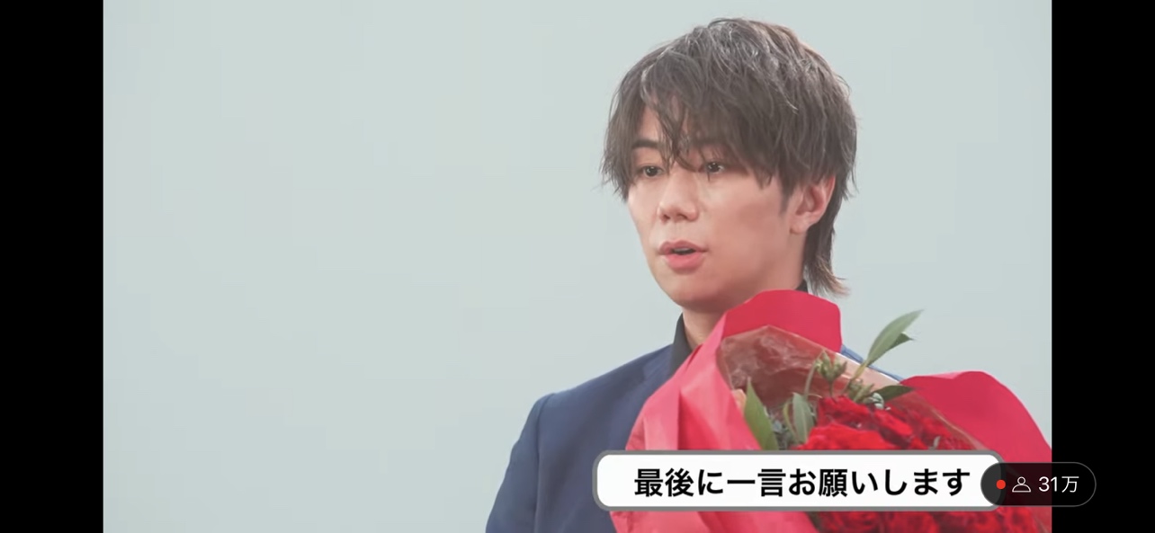 「TOBE」加入を発表した生配信内で発表した北山宏光（「TOBE」公式YouTubeチャンネルから）