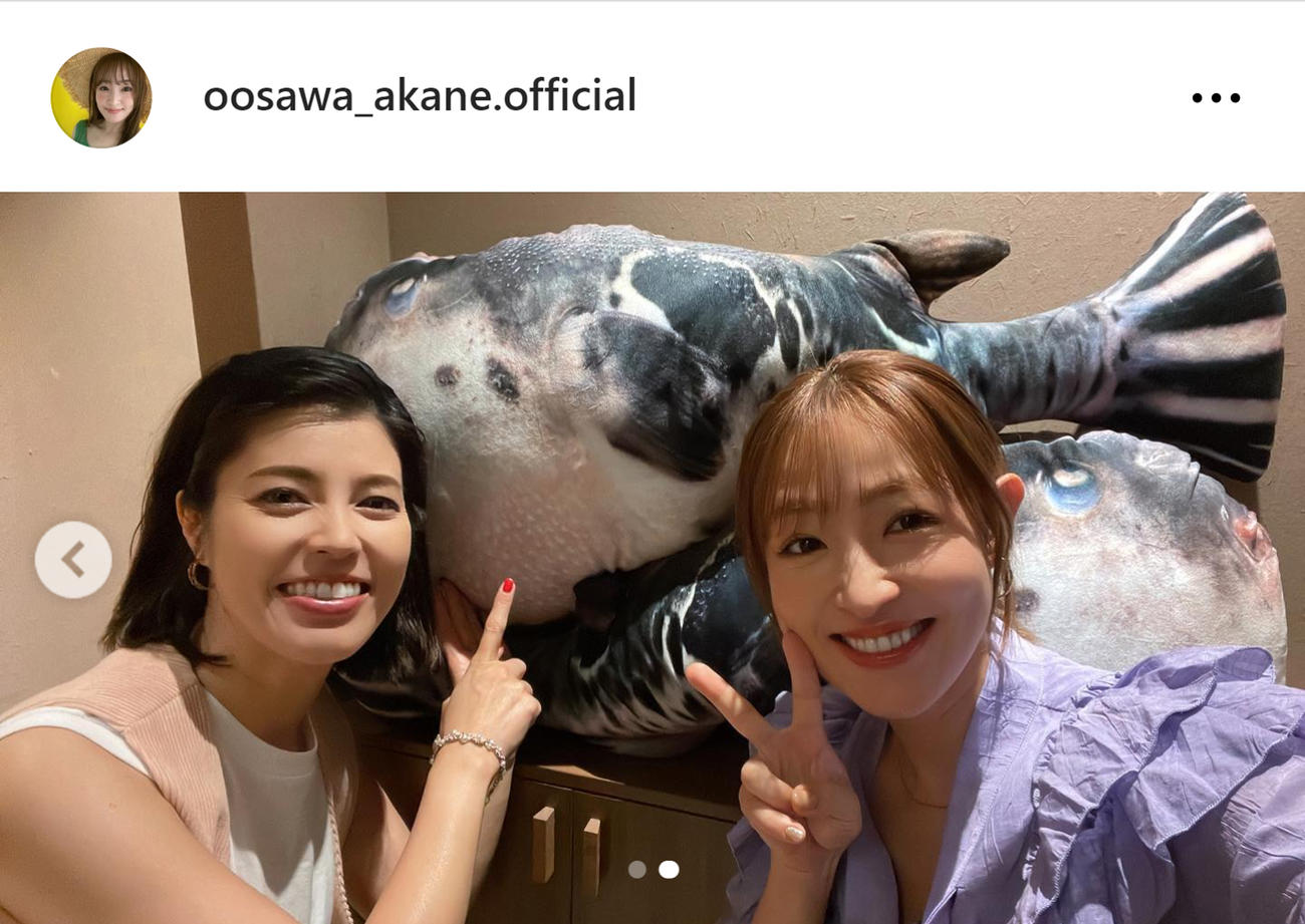 神田愛花（左）と大沢あかね（大沢あかねのインスタグラムから）