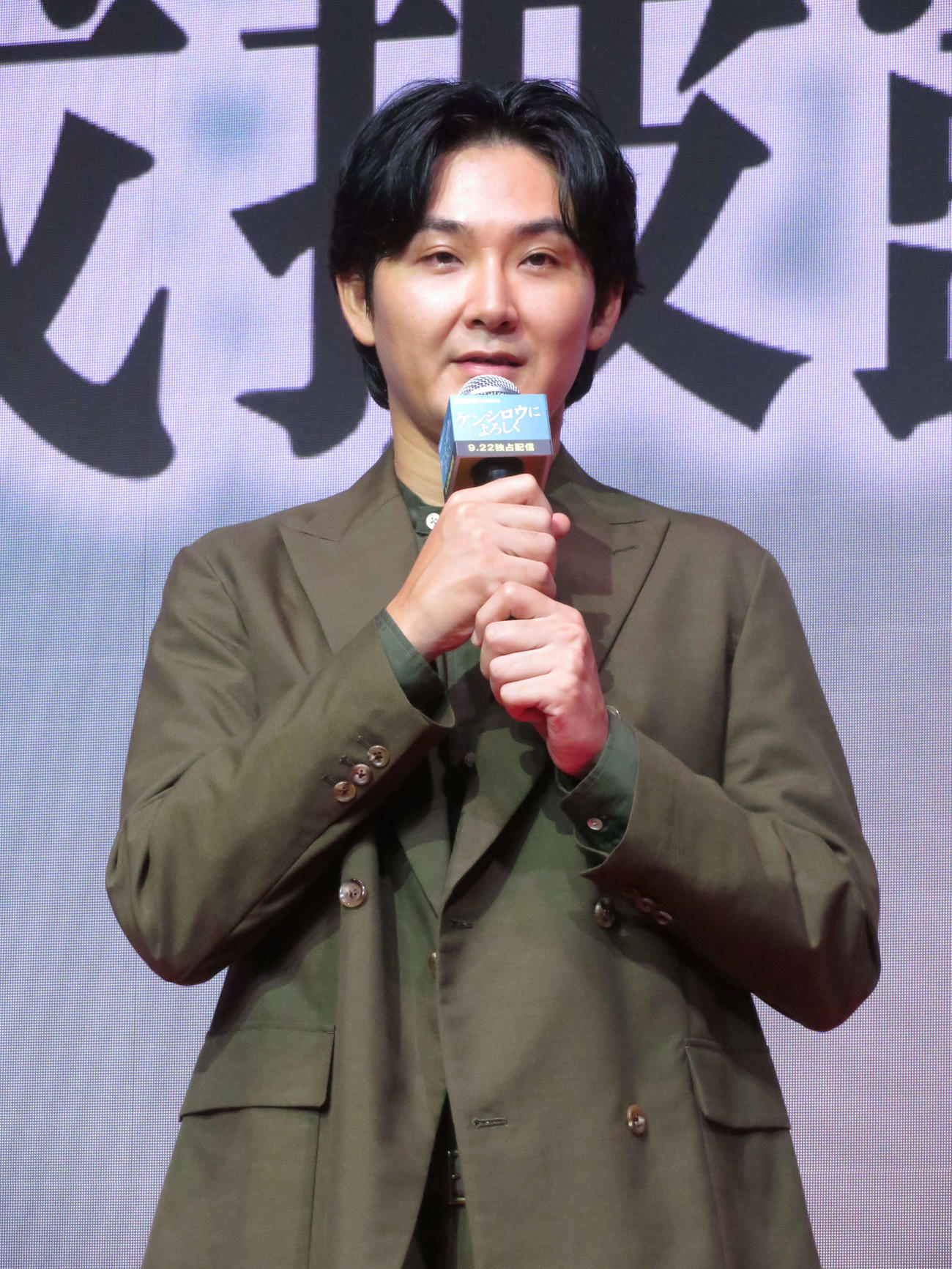 DMM TVオリジナルドラマ「ケンシロウによろしく」完成披露試写会に登壇した松田龍平（撮影・村上幸将）