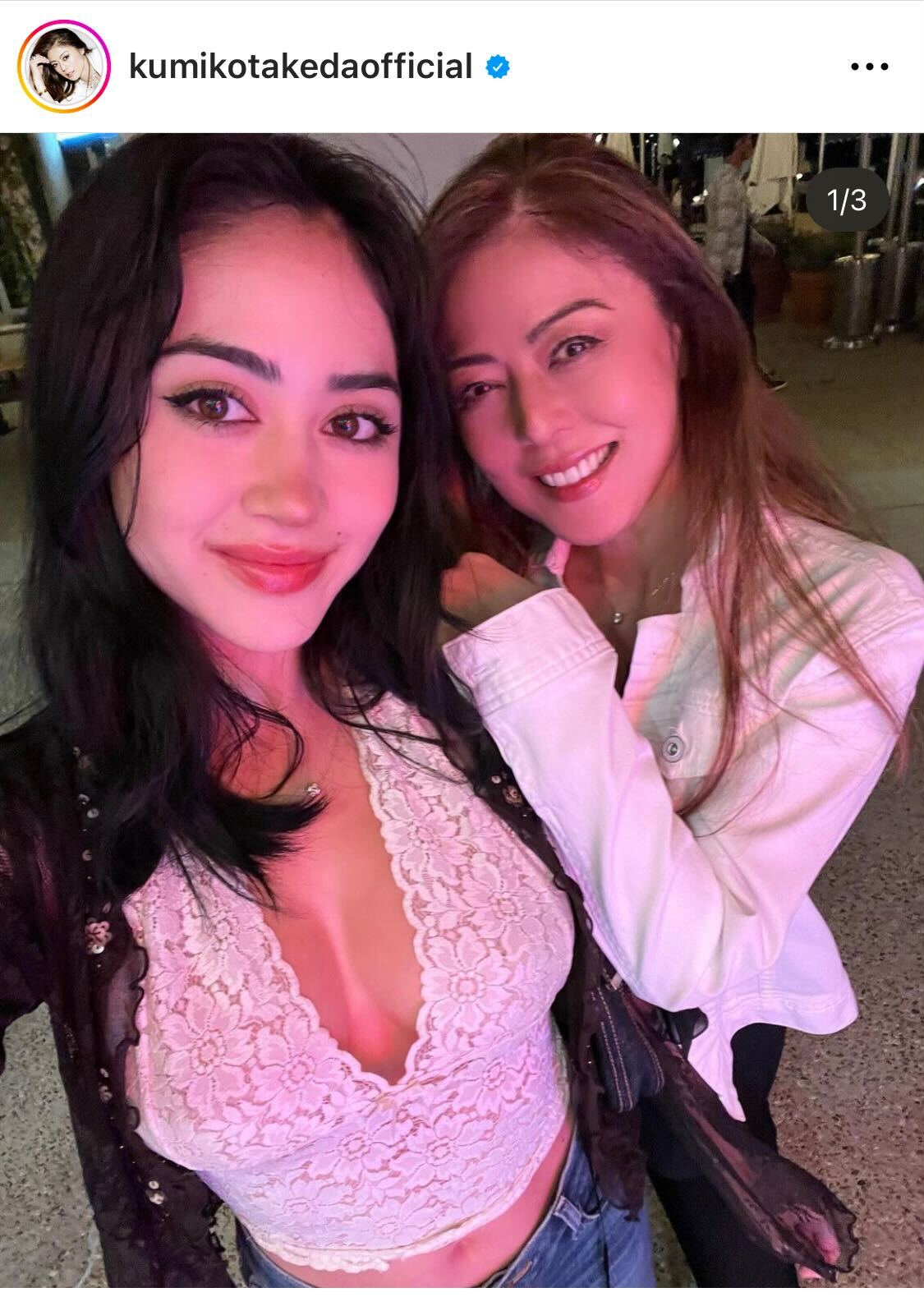 武田久美子、娘ソフィアさんとツーショット（武田久美子のインスタグラムから）