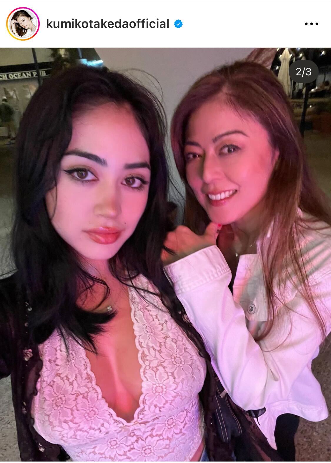 武田久美子、娘ソフィアさんとツーショット（武田久美子のインスタグラムから）