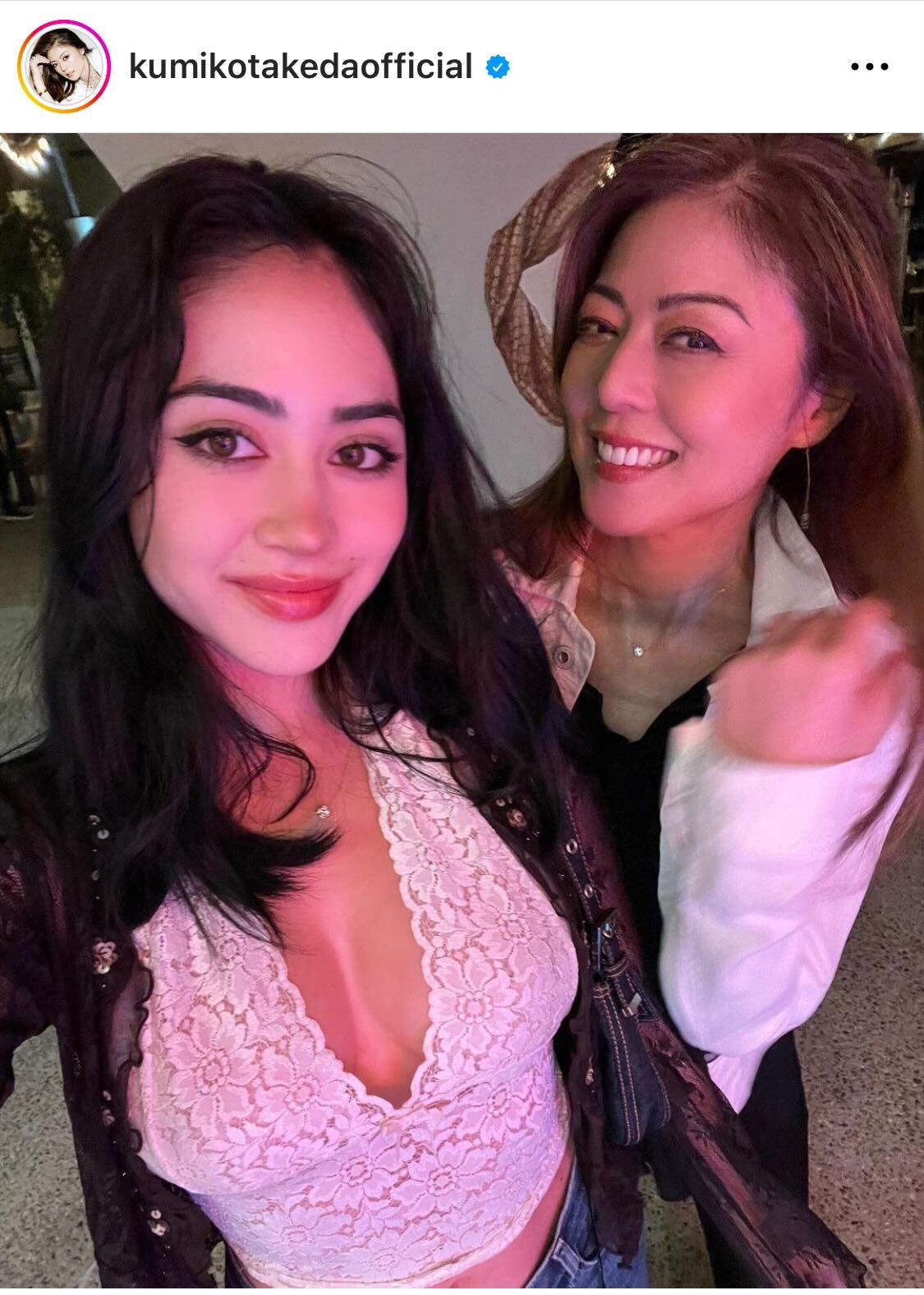 武田久美子、娘ソフィアさんとツーショット（武田久美子のインスタグラムから）