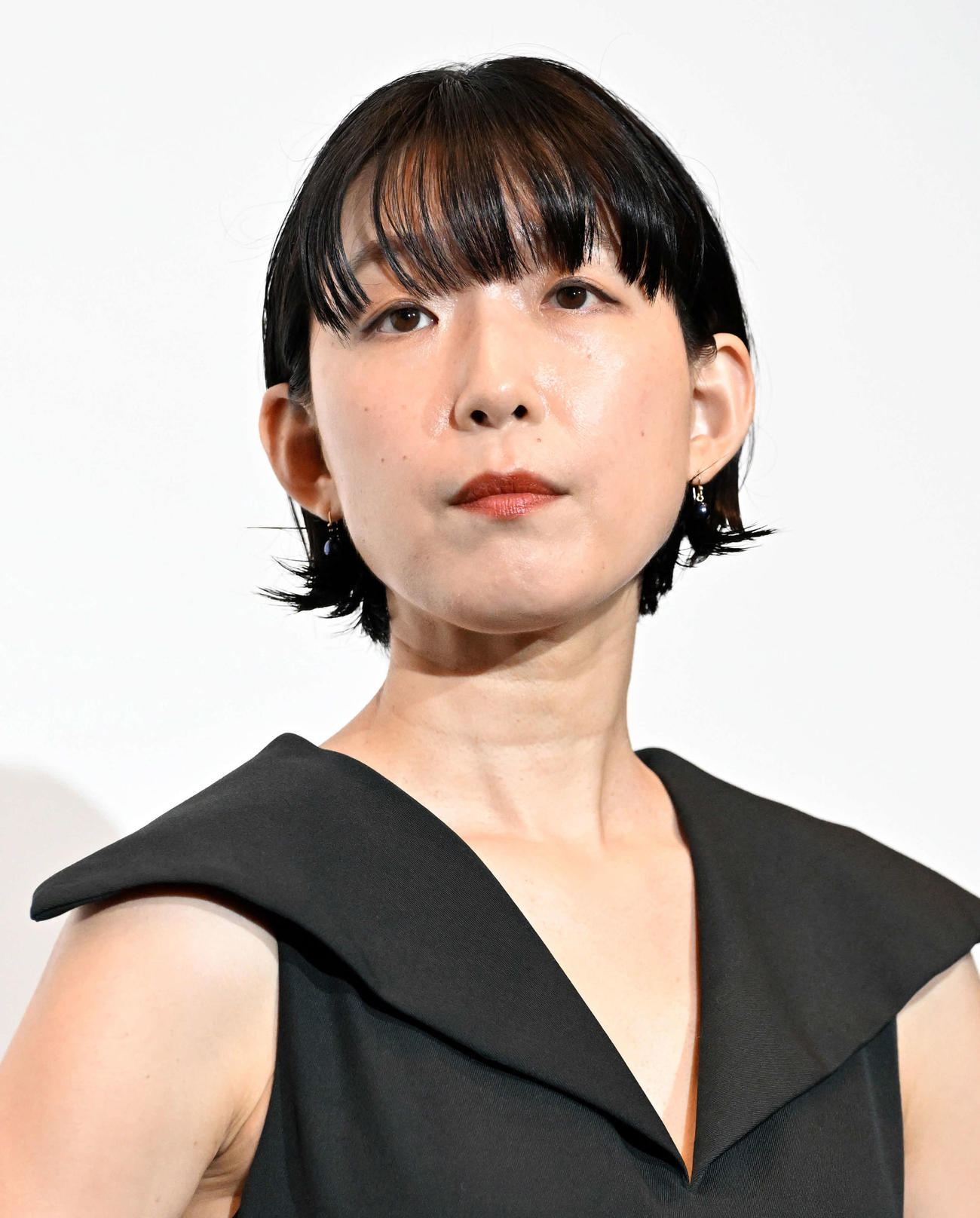 映画「アンダーカレント」完成披露上映会の舞台あいさつに登壇した江口のりこ（撮影・たえ見朱実）