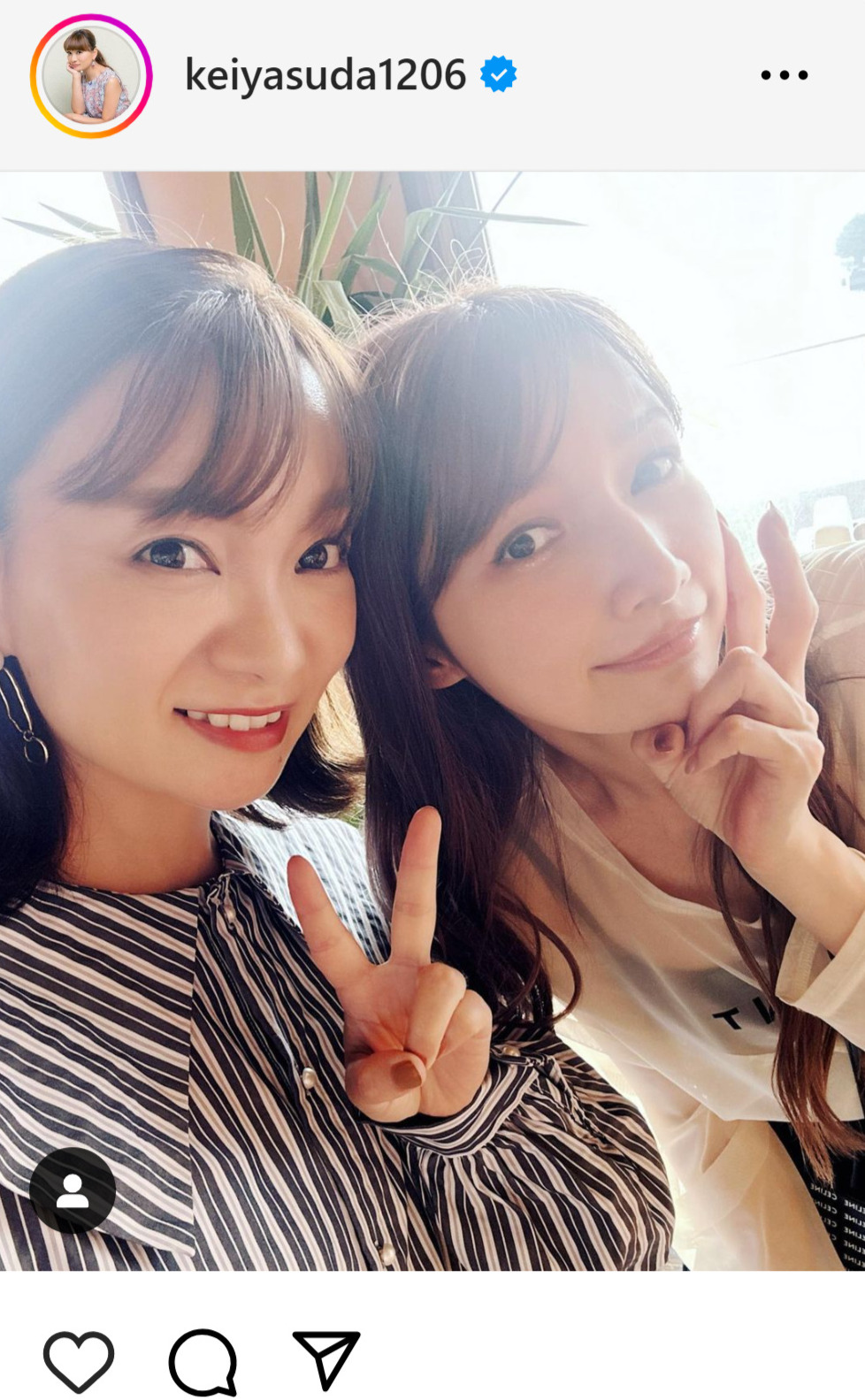 保田圭（左）と後藤真希（保田圭のインスタグラムから）