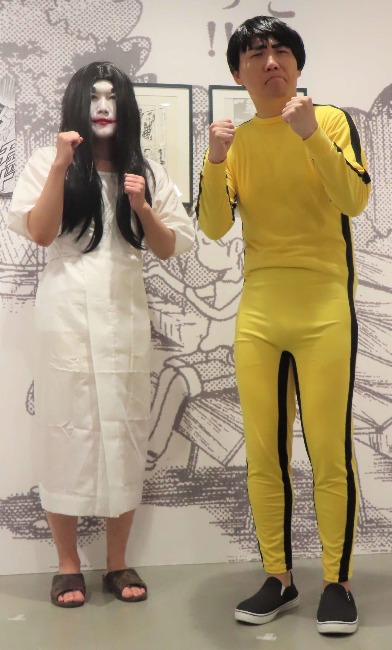 「浦安鉄筋くだらね～展」の開催に向け、取材に応じたアンバサダーのランジャタイ。左から伊藤幸司、国崎和也