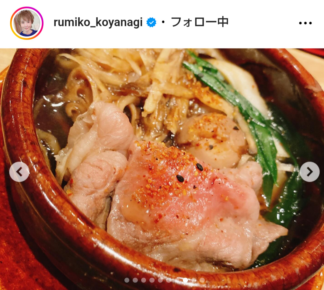 小柳ルミ子のインスタグラムから