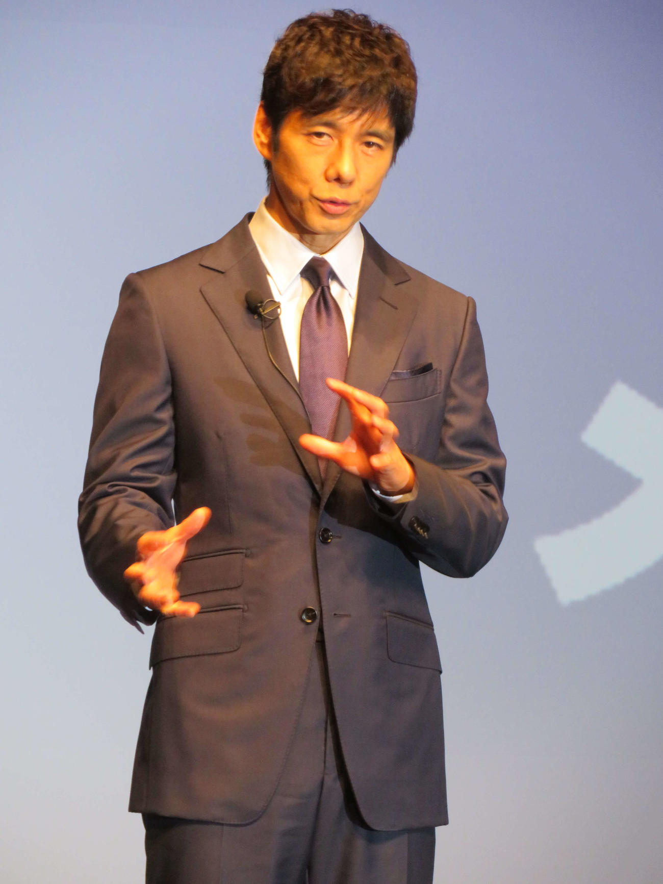 シオノギヘルスケアの、SHIONOGIのProシリーズ新CM発表会で語る西島秀俊（撮影・村上幸将）