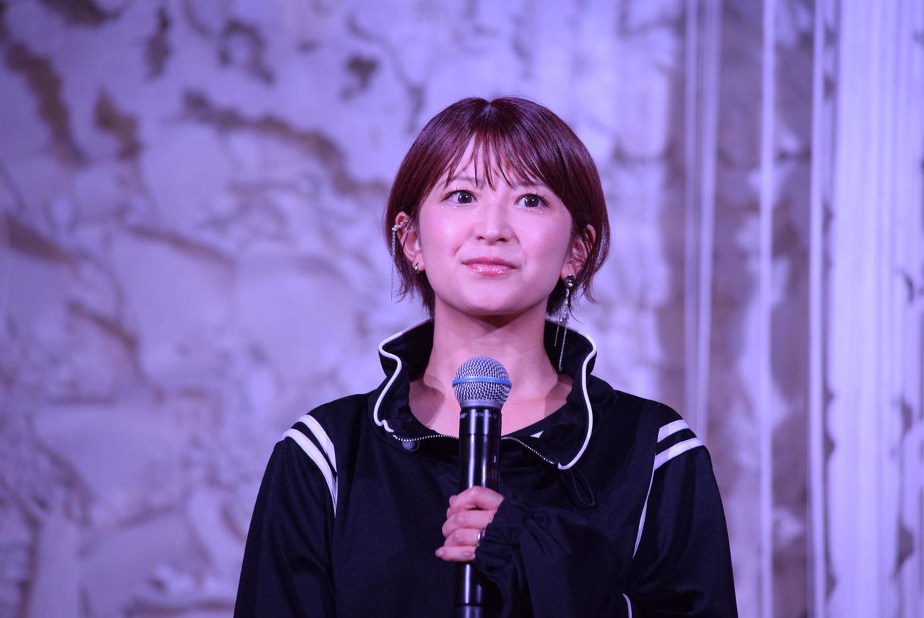 イベントに出席した矢口真里（撮影・阪口孝志）