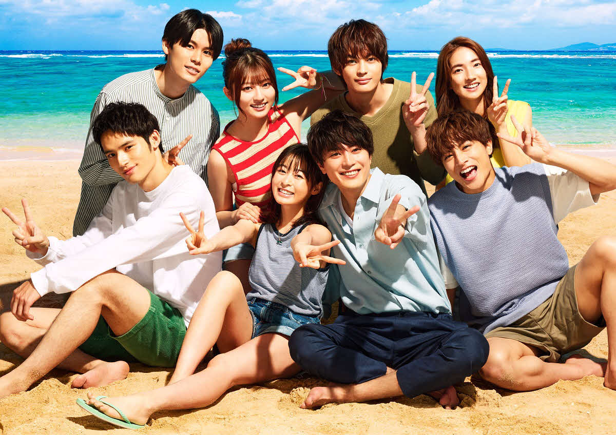 「真夏のシンデレラ」に出演する、前列左から水上恒司、森七菜、間宮祥太朗、白濱亜嵐、後列左から萩原利久、吉川愛、神尾楓珠、仁村紗和