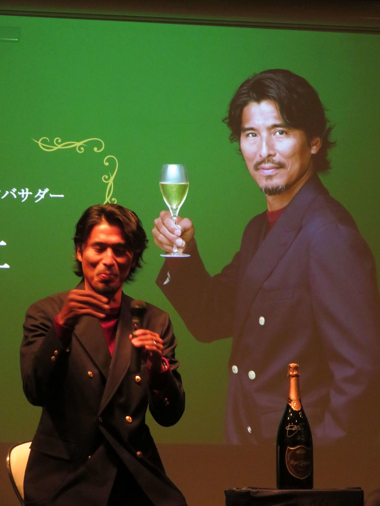 三国ワイン「ロジャーグラート」公式アンバサダー就任式に出席した中澤佑二氏（撮影・村上幸将