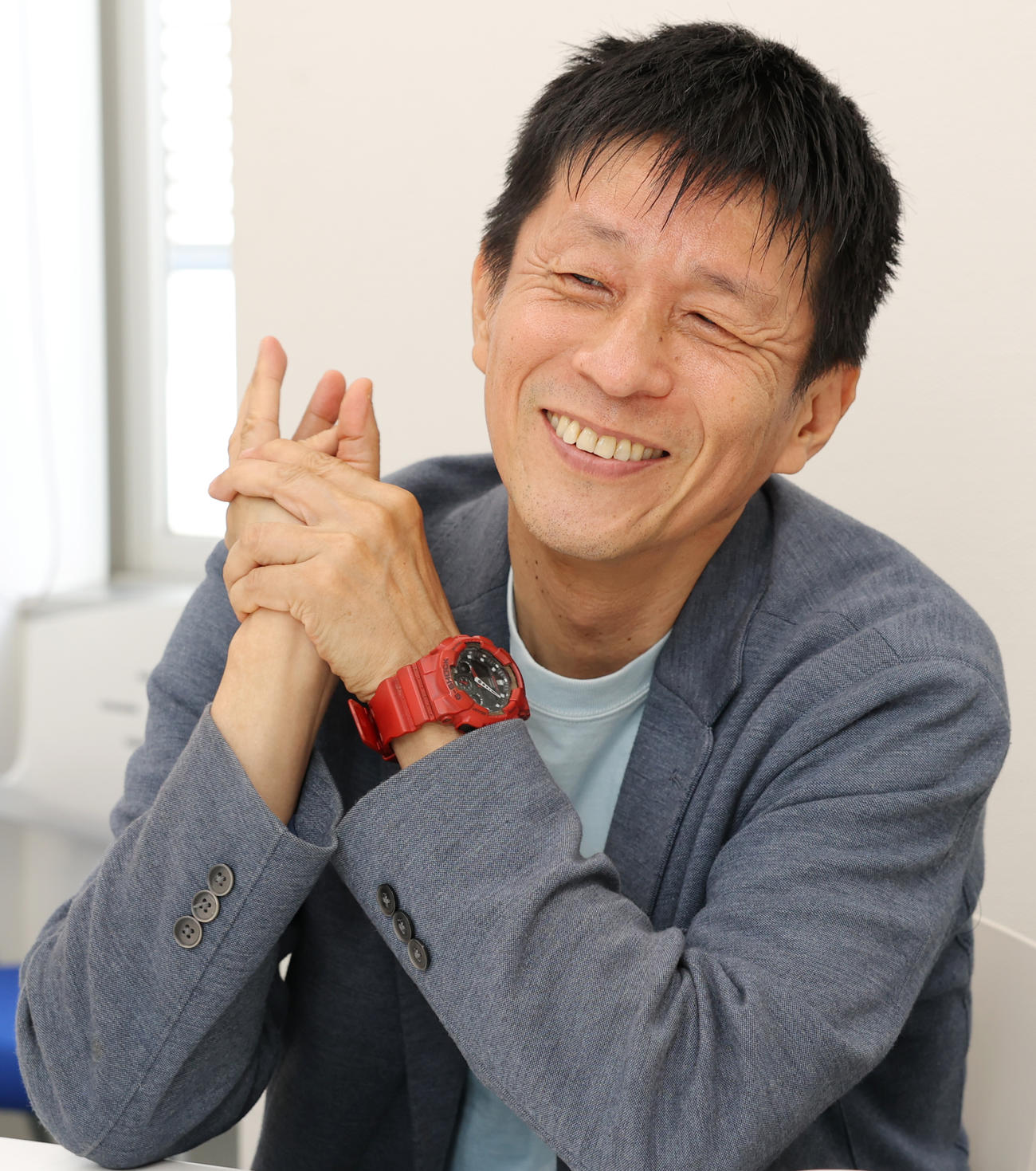『高田文夫プロデュース　芸能生活40周年記念　山田雅人　かたりの世界』をPRする山田雅人（撮影・青山麻美）