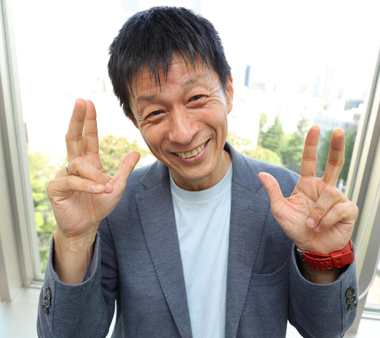『高田文夫プロデュース　芸能生活40周年記念　山田雅人　かたりの世界』をPRする山田雅人（撮影・青山麻美）