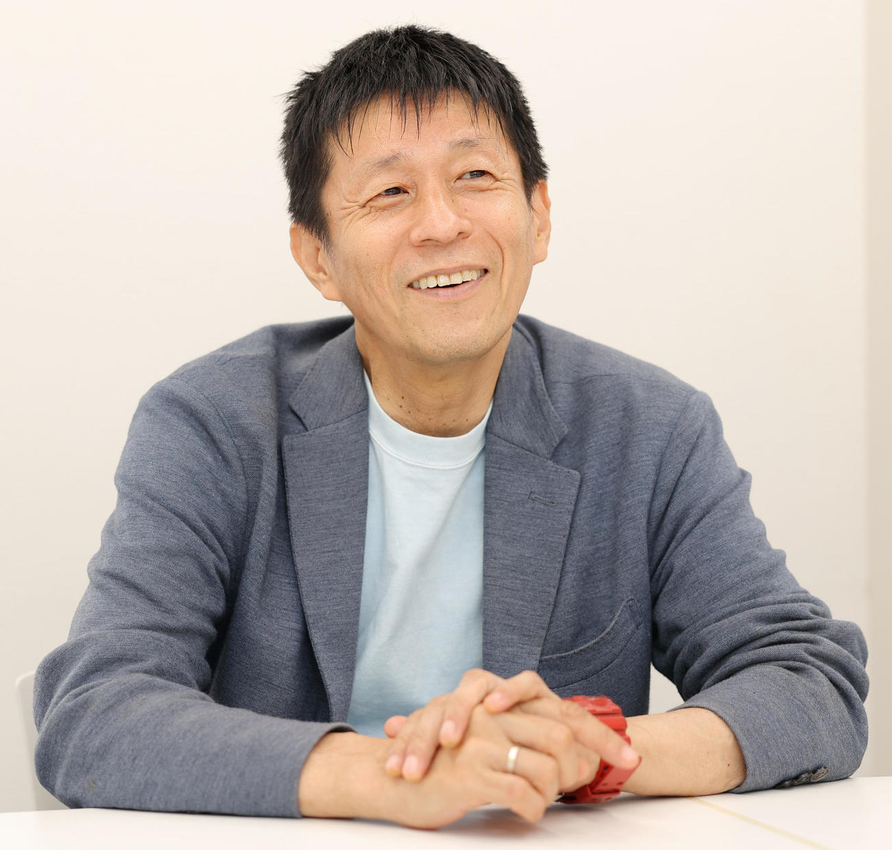 『高田文夫プロデュース　芸能生活40周年記念　山田雅人　かたりの世界』をPRする山田雅人（撮影・青山麻美）