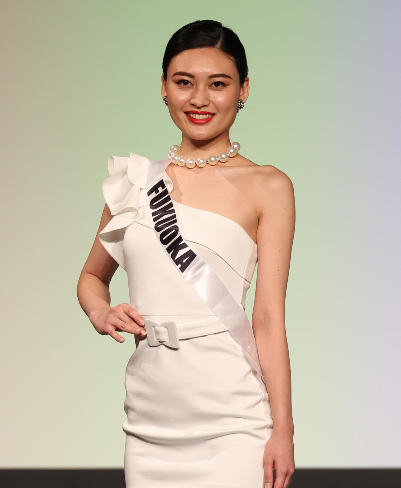 2023ミス・ジャパン参加者の福岡・南谷朱也奈さん（撮影・中島郁夫）