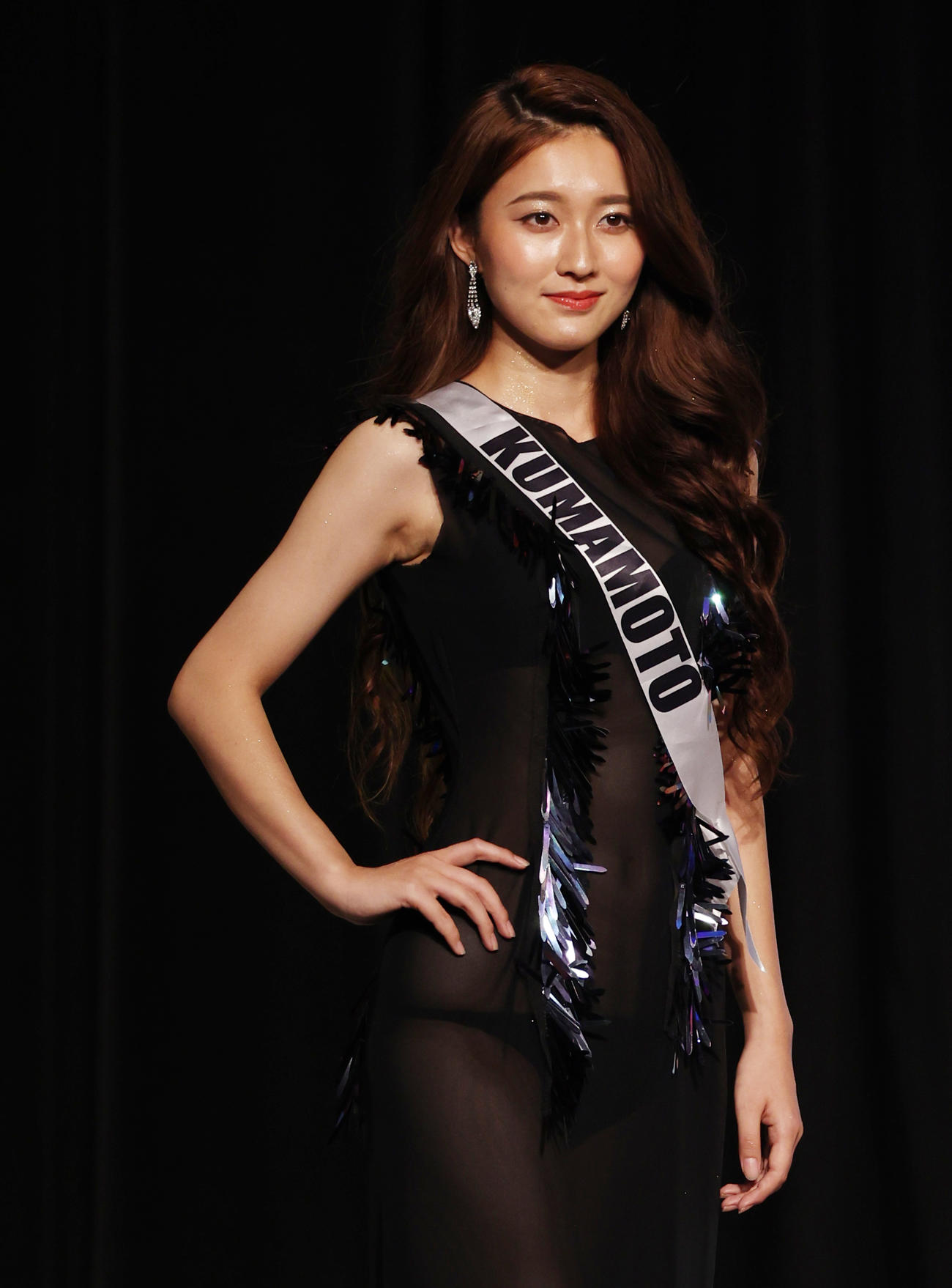 2023ミス・ジャパン参加者の熊本・大野栞莉さん（撮影・中島郁夫）