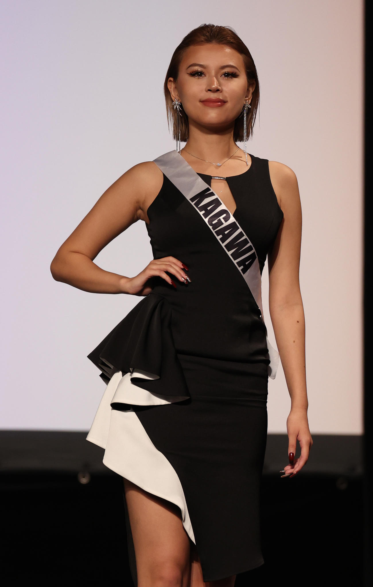 2023ミス・ジャパン参加者の香川・コノノバ瑛梨花さん（撮影・中島郁夫）