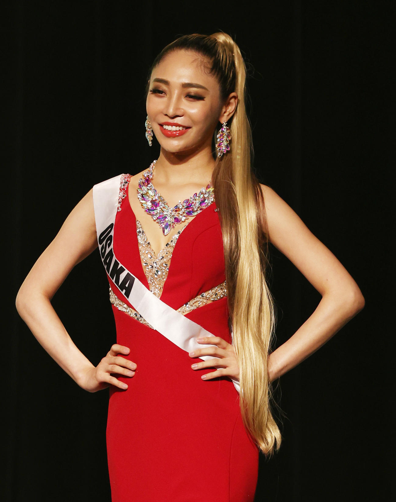 2023ミス・ジャパン参加者の大阪・柳瀬アレッサさん（撮影・中島郁夫）