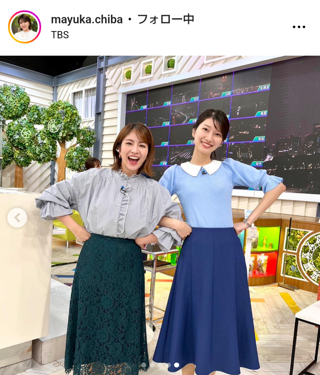 千葉真由佳アナのインスタグラムから