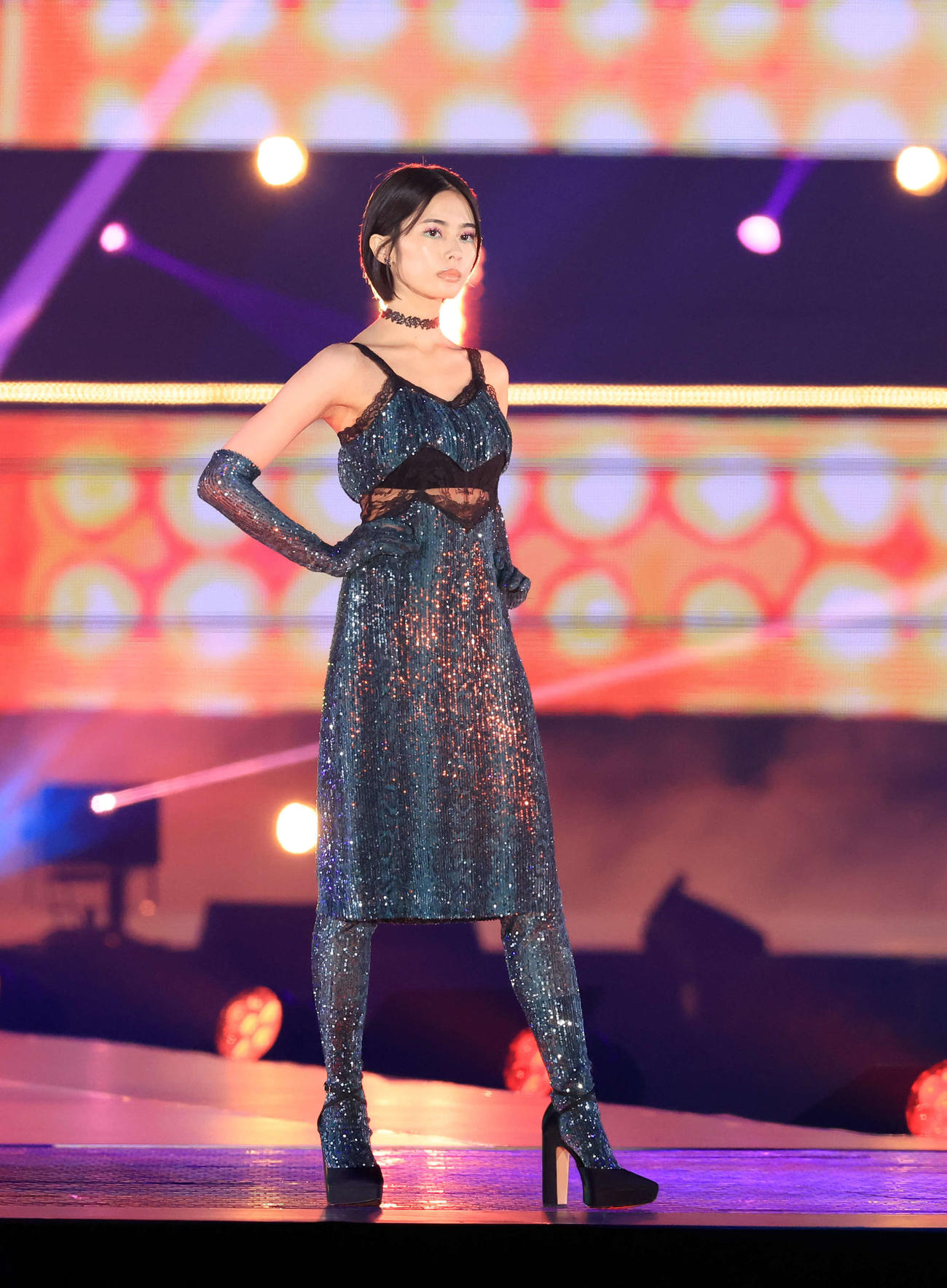 「Rakuten GirlsAward 2023 A／W」に登場した安斉星来（撮影・浅見桂子）