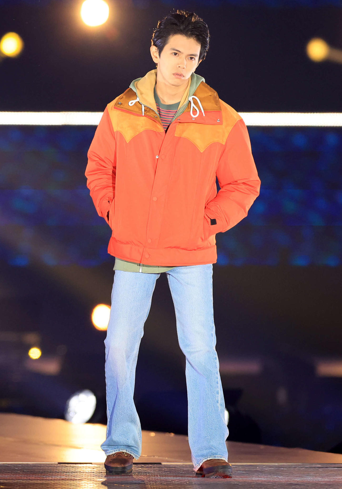 「Rakuten GirlsAward 2023 A／W」に登場した井上翔太（撮影・浅見桂子）