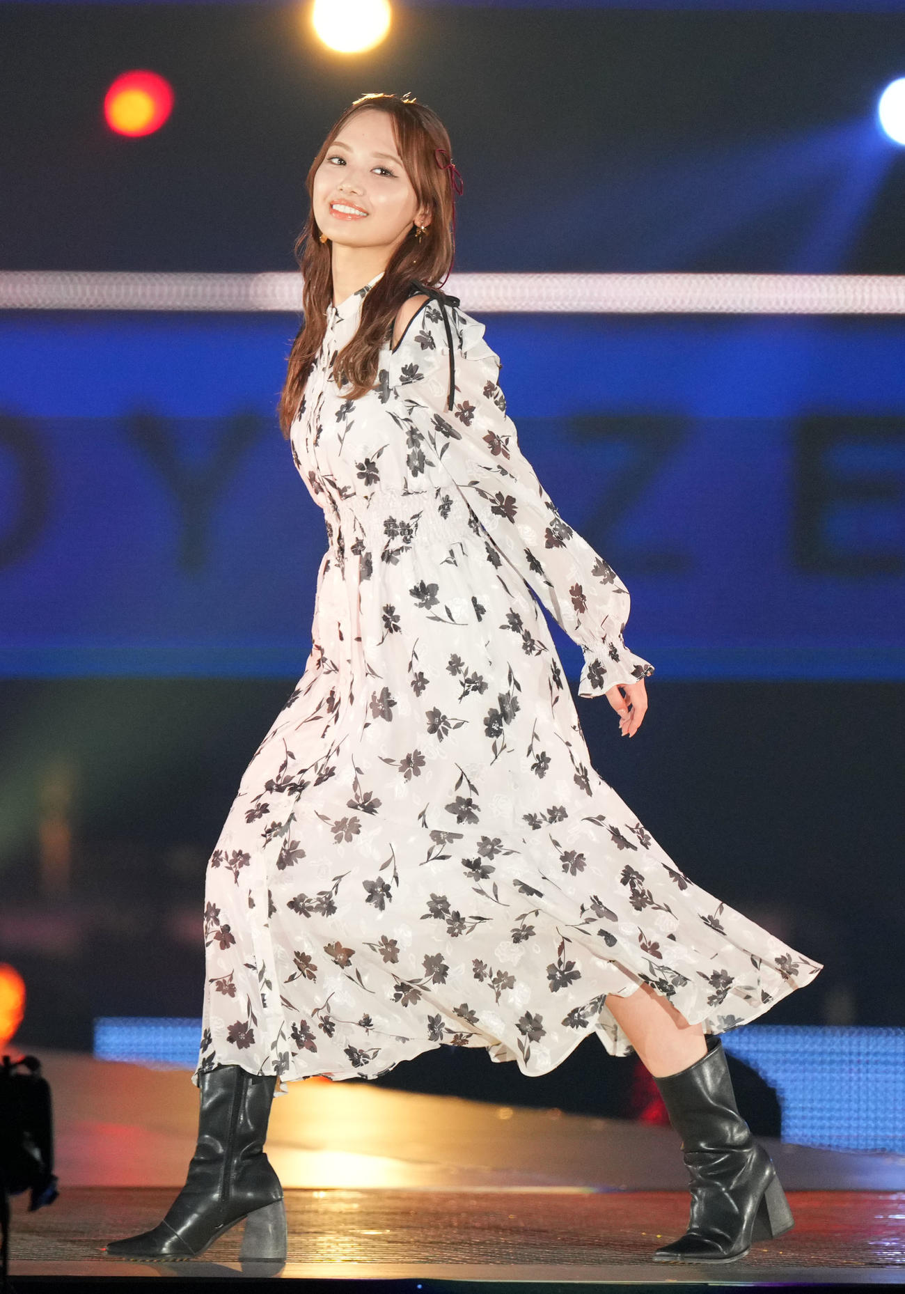 「Rakuten GirlsAward 2023 A／W」に登場した日向坂46濱岸ひより（撮影・横山健太）