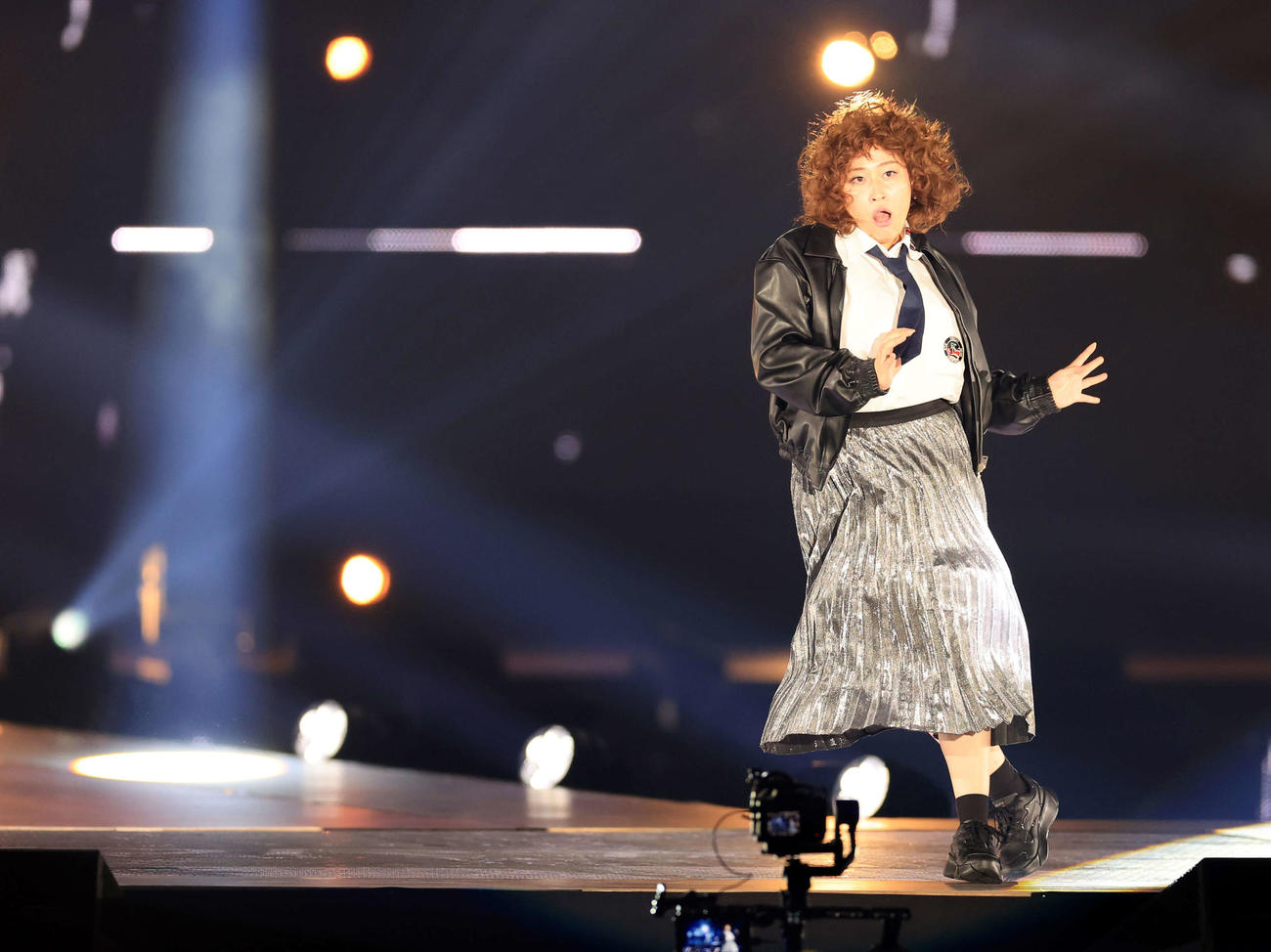 「Rakuten GirlsAward 2023 A／W」に登場した丸山礼（撮影・浅見桂子）