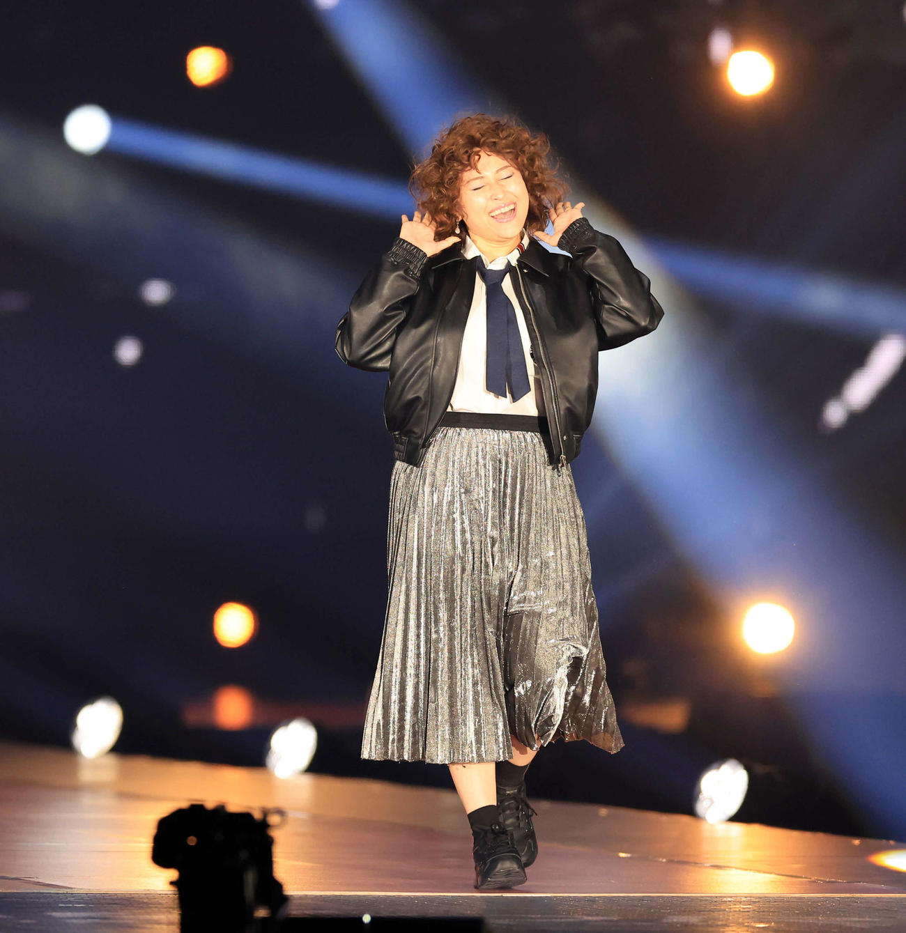 「Rakuten GirlsAward 2023 A／W」に登場した丸山礼（撮影・浅見桂子）
