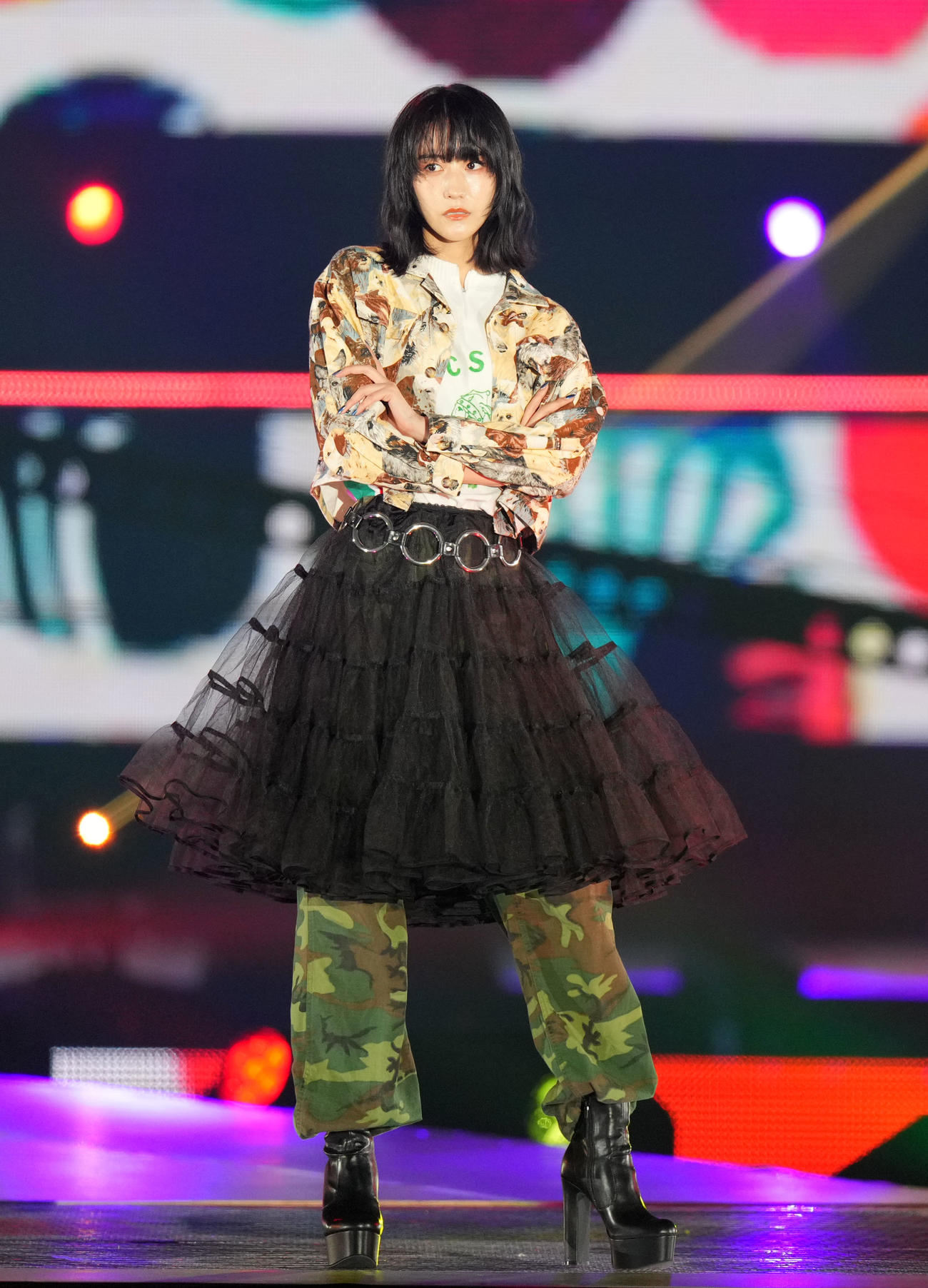 「Rakuten GirlsAward 2023 A／W」に登場した櫻坂46土生瑞穂（撮影・横山健太）