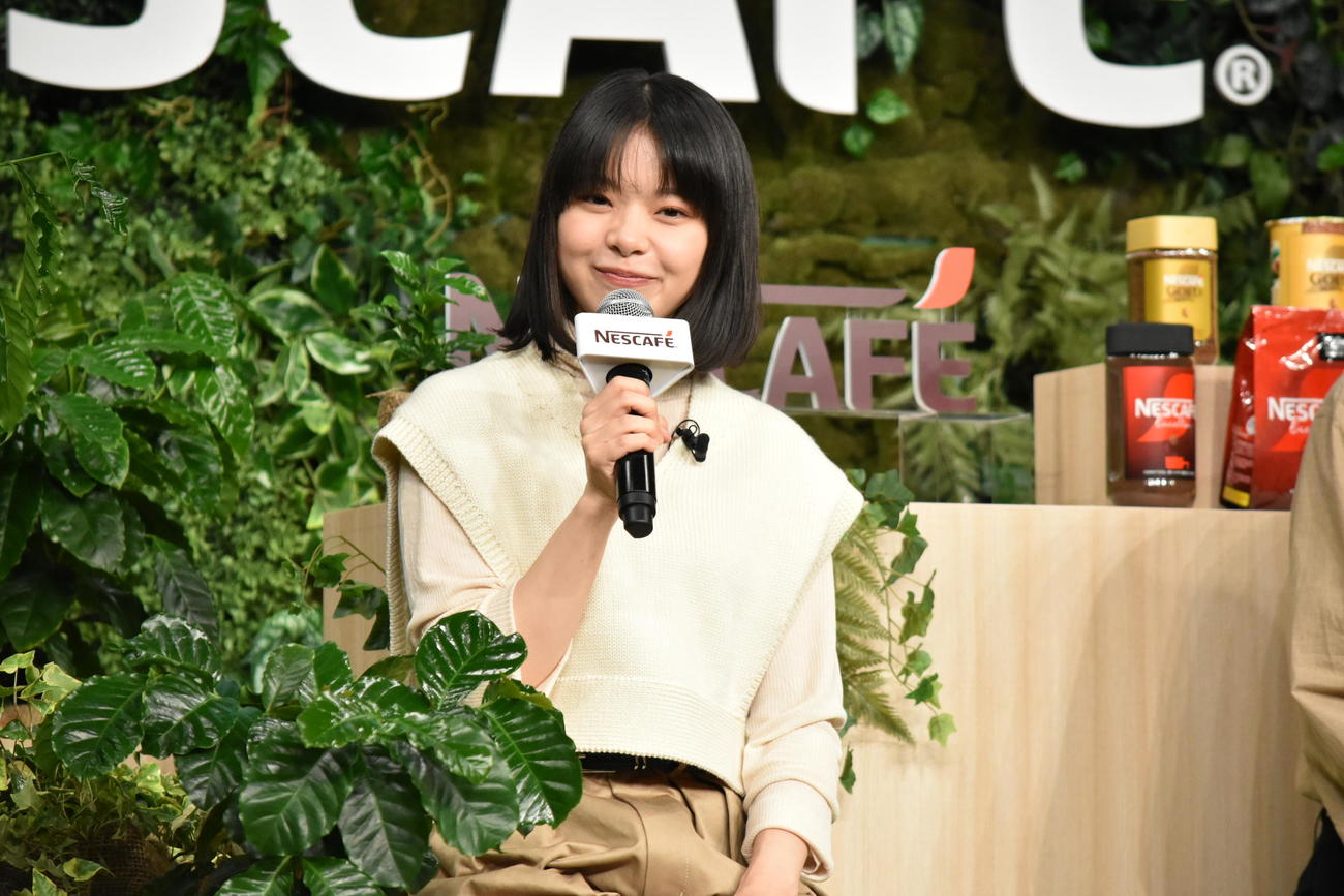 出演する「ネスカフェ　Make your world」新CM発表会に出席した岸井ゆきの