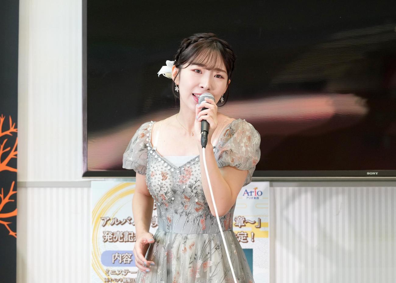 約4年ぶりの新アルバム「美咲めぐり～第3章～」歌唱キャンペーンを行った岩佐美咲