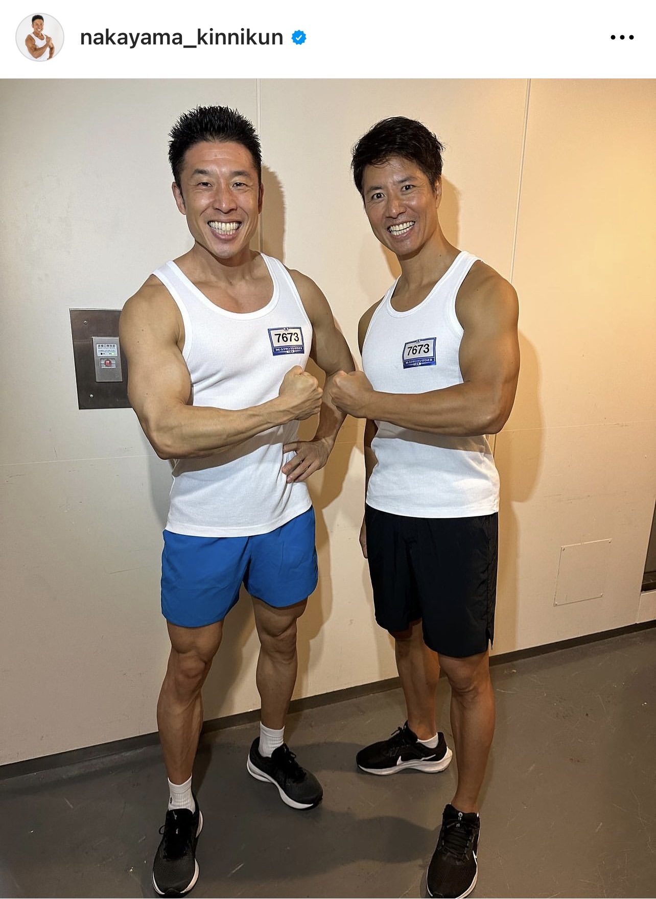 ケイン・コスギと結成したコンビ「パーフェクトパワーズ」で「M－1グランプリ」の1回戦に出場したなかやまきんに君（なかやまきんに君のインスタグラムから）