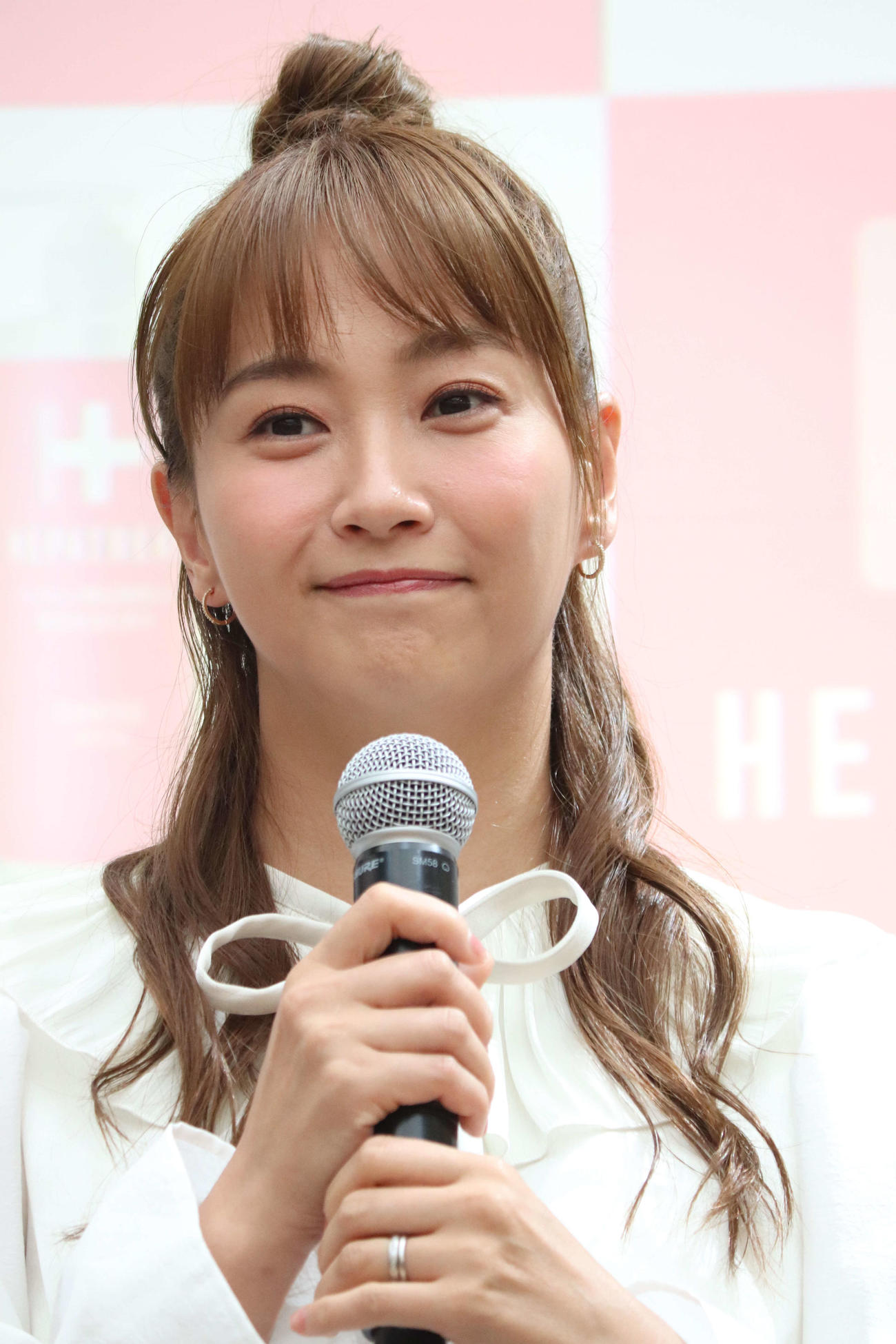 スキンケア商品「ヘパトリート」新TVCM発表会に登壇した藤本美貴（撮影・加藤理沙）
