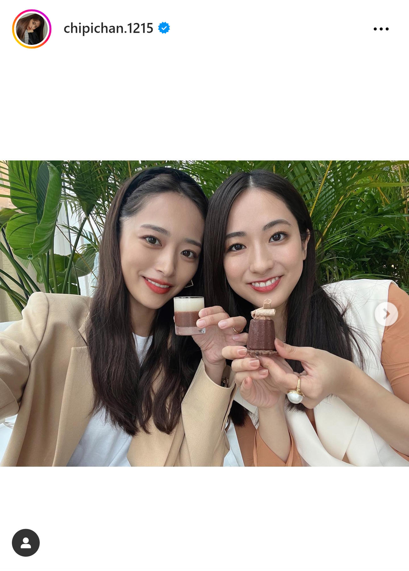 近藤千尋（左）とTBS田村真子アナ（近藤千尋のインスタグラムから）