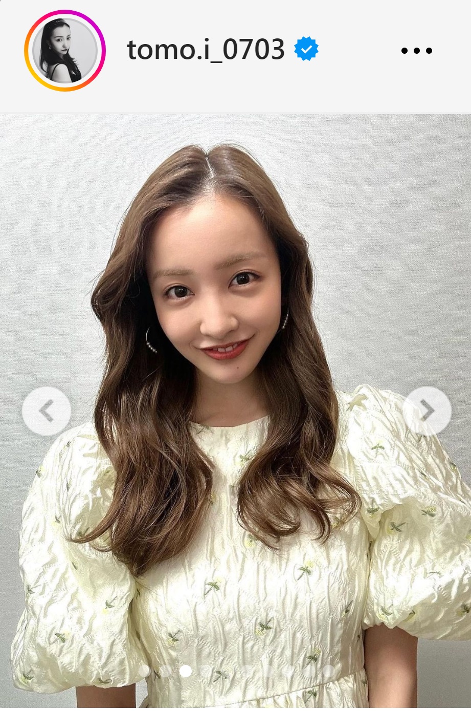 板野友美のインスタグラムから