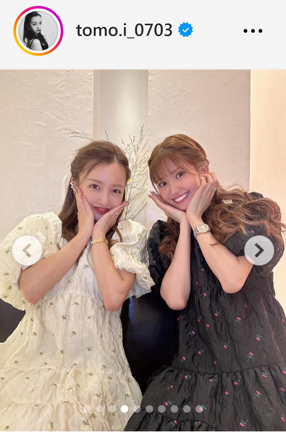 板野友美のインスタグラムから