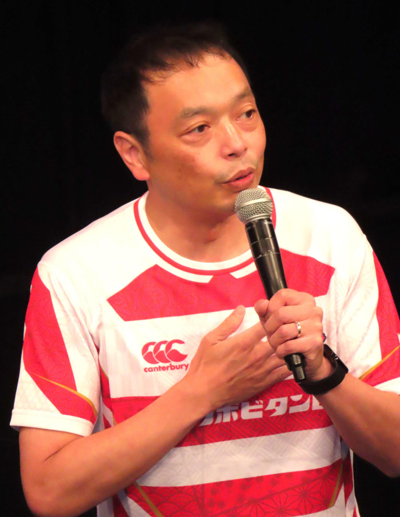 「ラグビーワールドカップ2023フランス大会」日本対アルゼンチン戦のパブリックビューイングイベントに出席した、中川家礼二