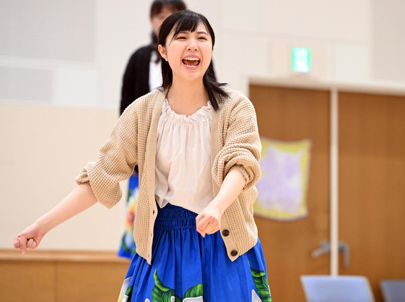 稽古に打ち込む中村守里（撮影・たえ見朱実）