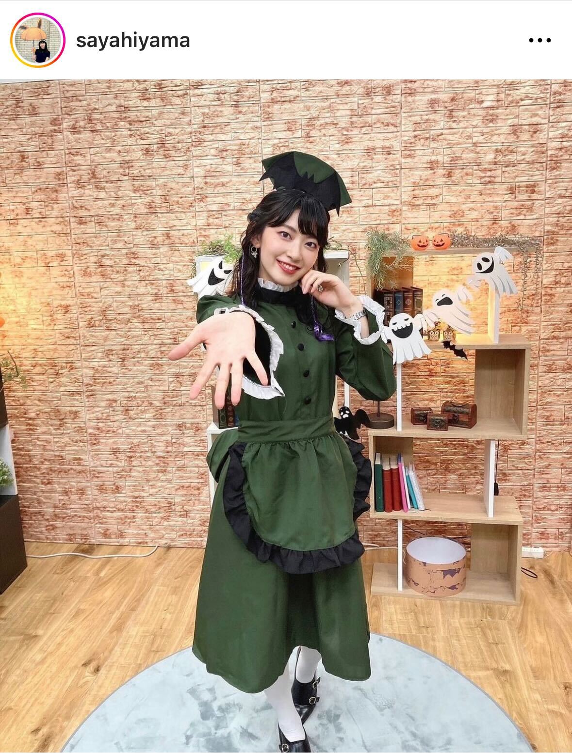メイドのコスプレ姿を披露したキャスター檜山沙耶（檜山沙耶のインスタグラムから）