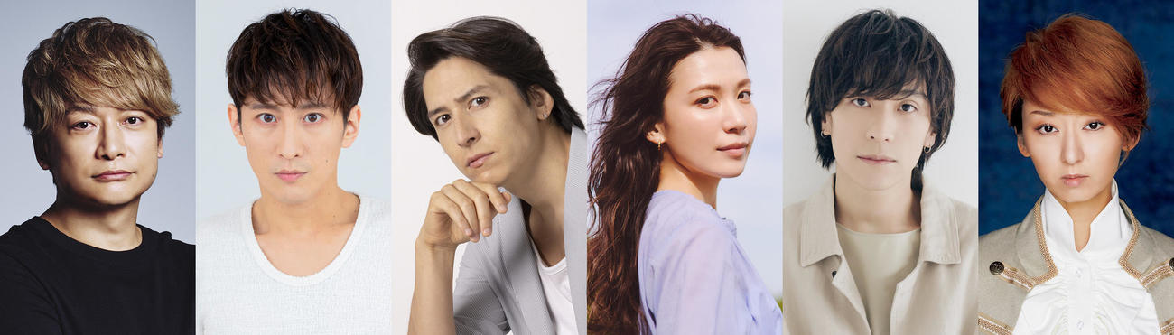 「テラヤマ・キャバレー」に出演する、左から成河　伊礼彼方　村川絵梨　平間壮一　凪七瑠海