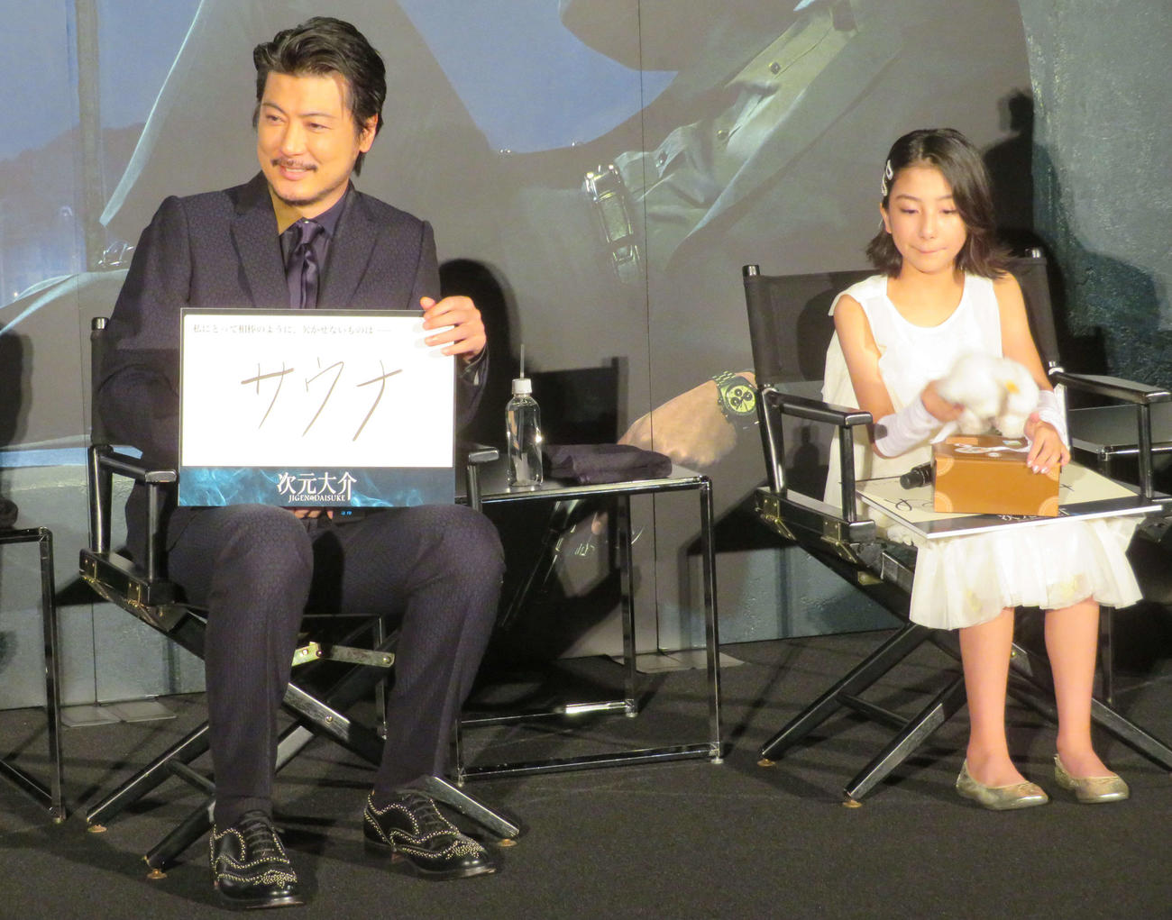 Amazon Originalの映画「次元大介」ワールドプレミアに登壇した、玉山鉄二と真木ことか（撮影・村上幸将）