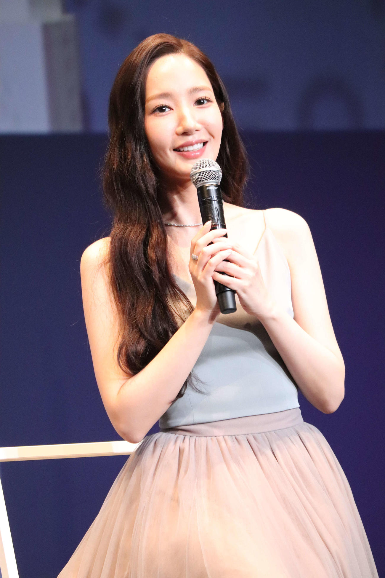 コスメブランド「3650」発売イベントに登場した、パク・ミニョン（撮影・加藤理沙）