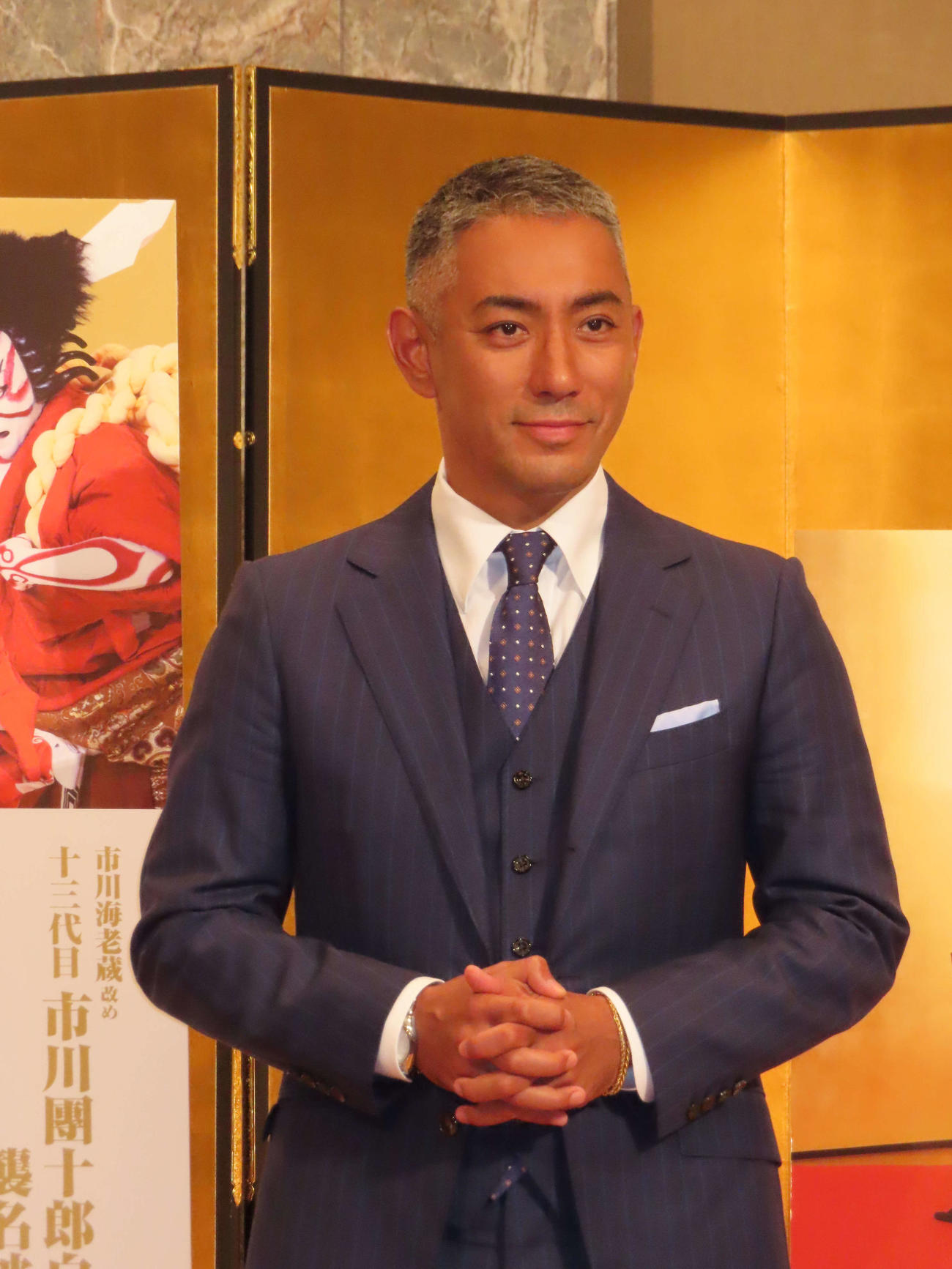 「吉例顔見世興行」の取材会を行った市川團十郎
