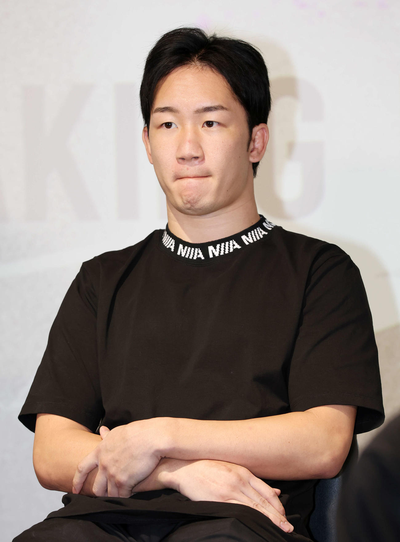 BreakingDown9．5前日会見に登壇した朝倉未来（23年10月7日撮影）