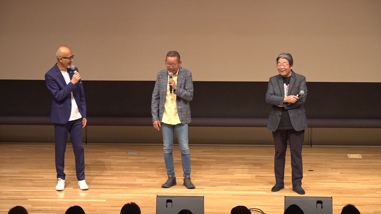「らじお　de Show」を開いた、左から上柳昌彦、松本秀夫、高嶋ひでたけ