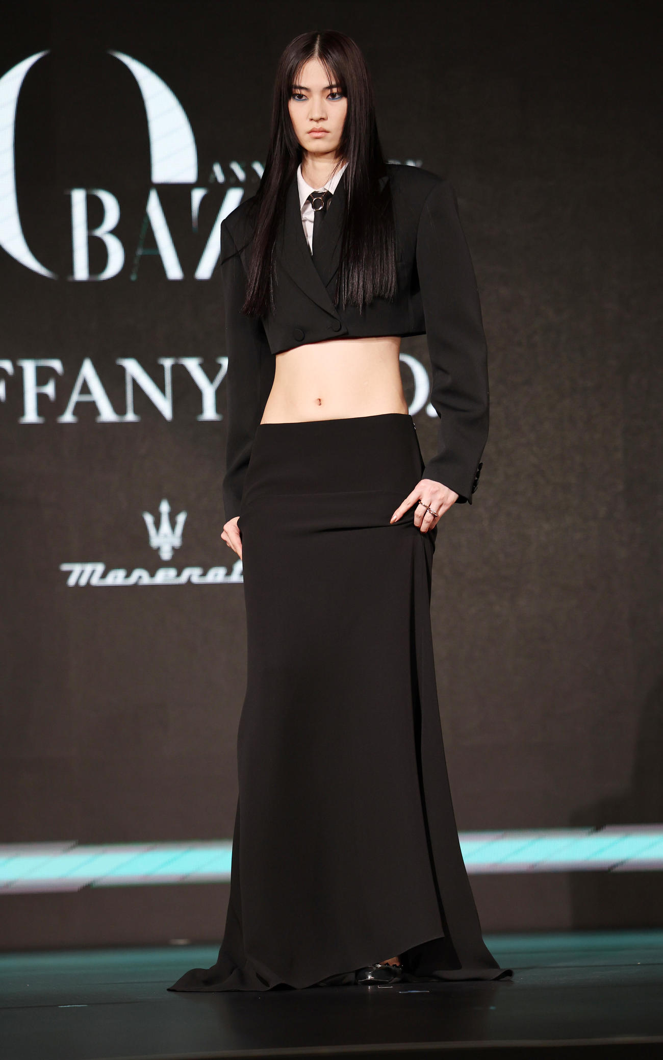 「ハーパーズバザー10周年イベント」に登場した江原美希（撮影・野上伸悟）