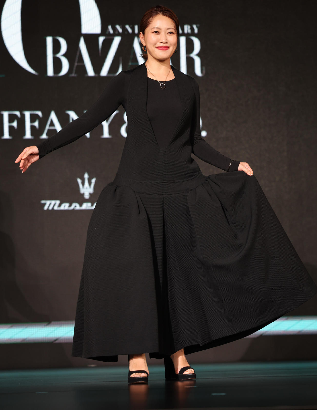 「ハーパーズバザー10周年イベント」に登場した坂本美雨（撮影・野上伸悟）