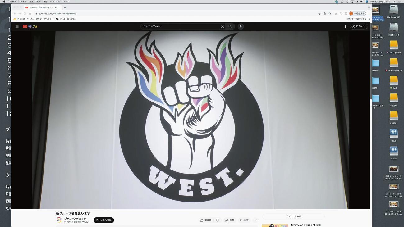 「WEST．」への改名を報告したジャニーズWEST