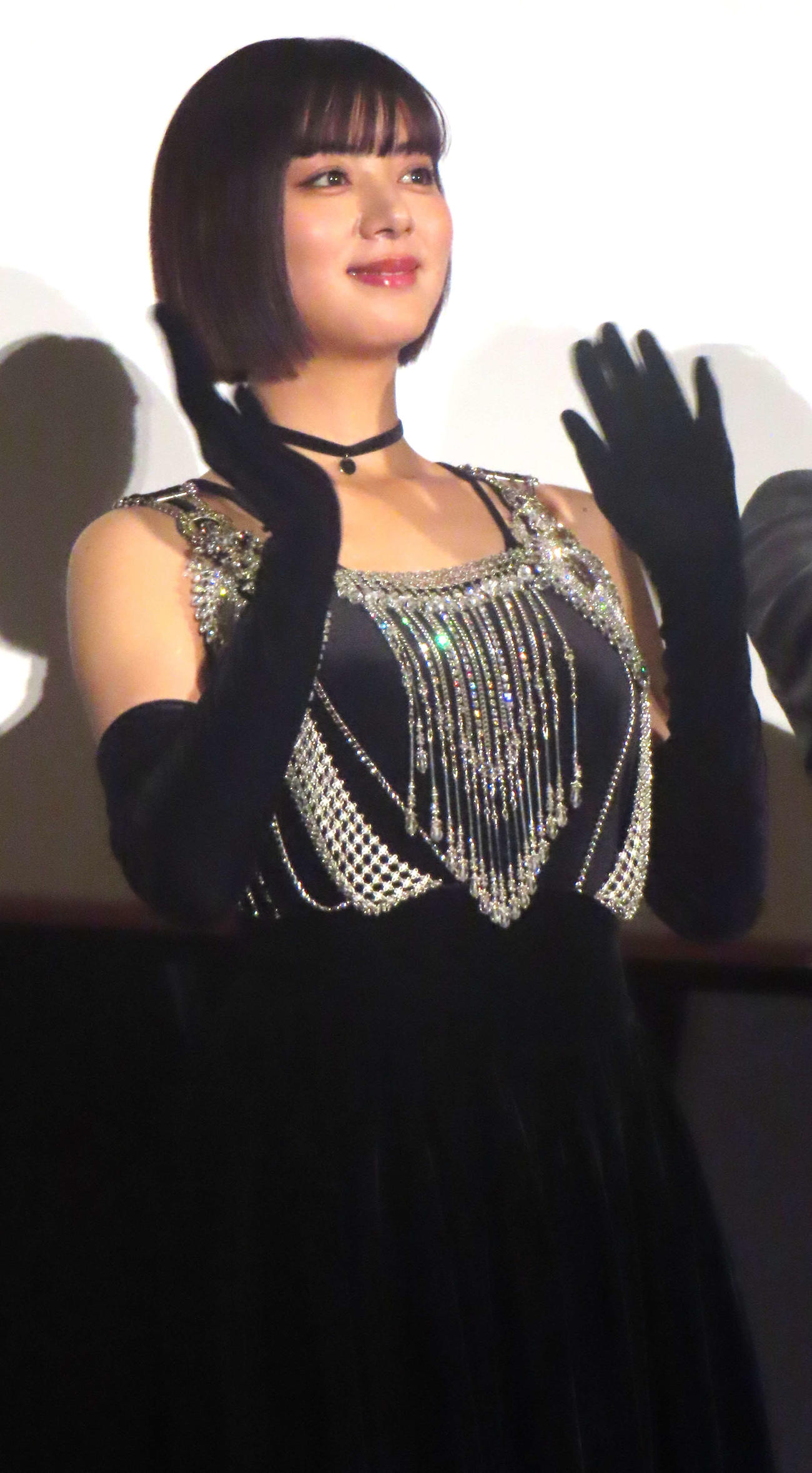 映画「おまえの罪を自白しろ」公開初日舞台あいさつに出席した池田エライザ