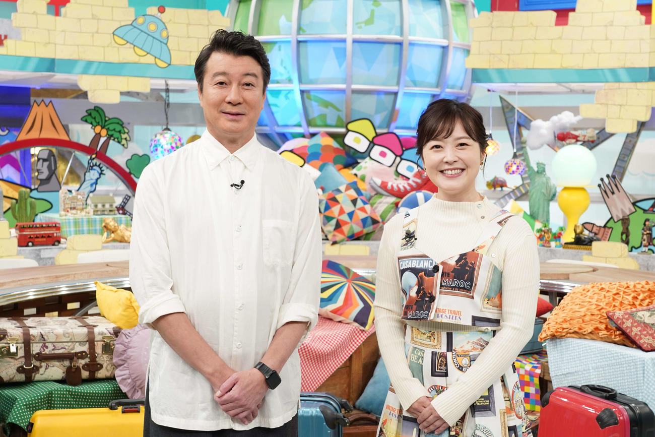 日本テレビ特番「世界の家賃最高値最安値を探せ泊まればわかる！」に出演する加藤浩次（左）と水卜麻美アナウンサー