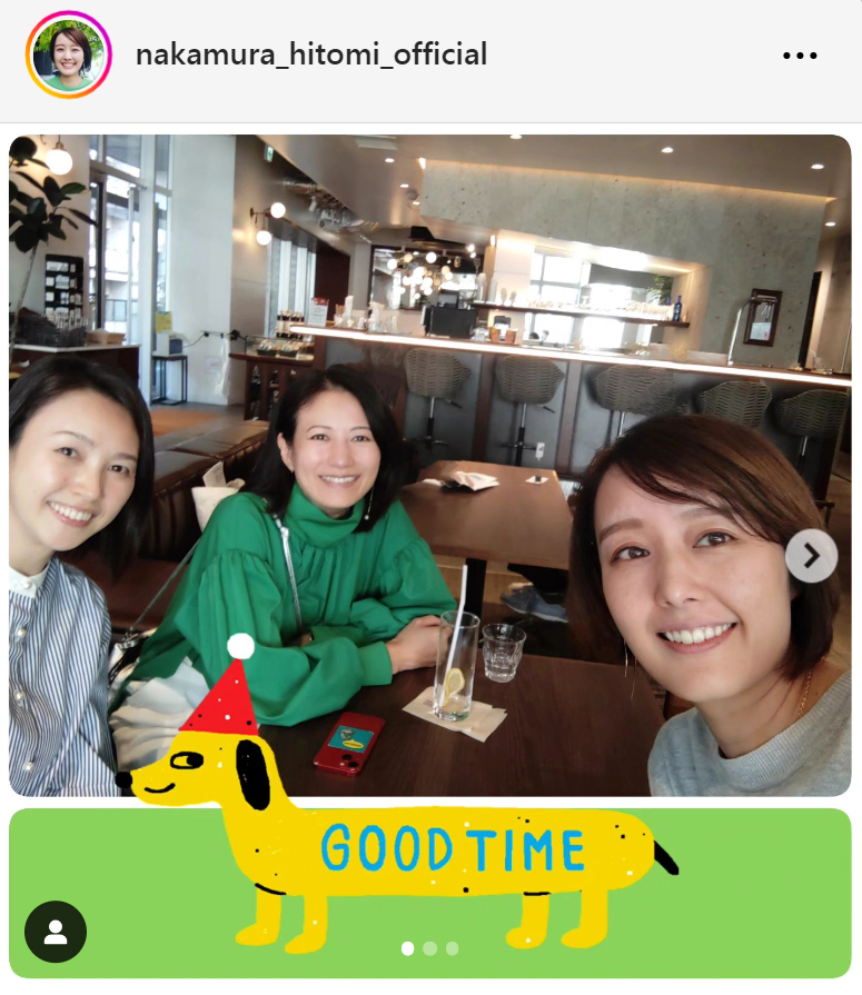 左から島津有理子、馬場典子、中村仁美（中村仁美のインスタグラムから）